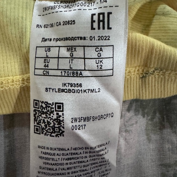 Guess Yellow Top with Green Floral Accents - Picture 8 of 9